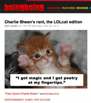 Thank you to everyone who read Cats Quote Charlie Sheen!