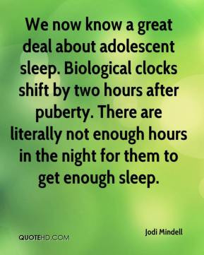 We now know a great deal about adolescent sleep. Biological clocks ...
