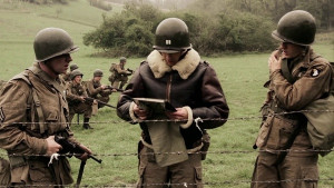 Malarkey ( Scott Grimes ) gets his M1A1 carbine inspected by Capt ...