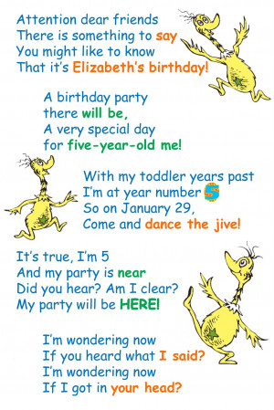 Elizabeth's Dr. Seuss 5th Birthday Party