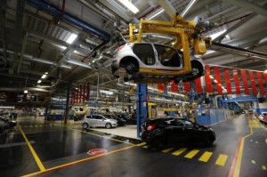 Ford Fiestas are seen on the Ford assembly line in Cologne September ...
