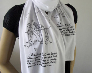 Literary Scarf - Cheshire Cat - Scarf Quote Scarf Handprinted Scarf ...