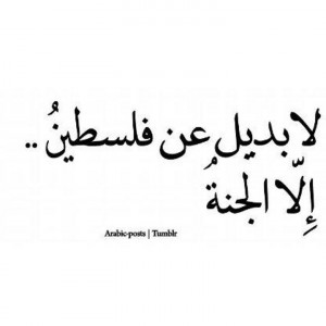 Heaven is the only replacement for Palestine.