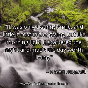 sunny smile, and little it cost in the giving, but like morning light ...