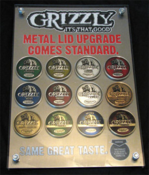 Grizzly Snuff Lid And Cards New Tobacco