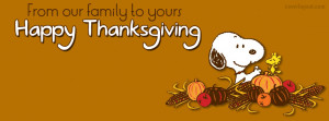 Snoopy Woodstock Happy Thanksgiving Facebook Cover Layout