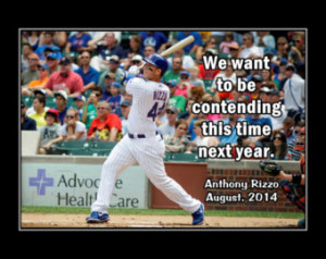Anthony Rizzo Poster Chicago Cibs F an Photo Quote Wall Art Print 5x7 ...