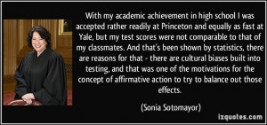 With my academic achievement in high school I was accepted rather ...