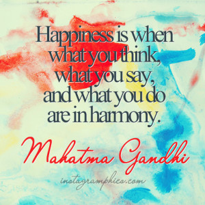 Happiness Harmony Mahatma Gandhi Quote Graphic
