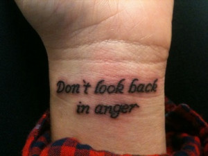 don',t look back in anger, lyrics, oasis, tattoo, wrist