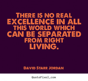 David Starr Jordan Quotes - There is no real excellence in all this ...