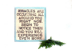 Ceramic tile, Miracles quote, wall art home decor, lettering by ...