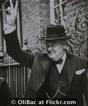 Winston Churchill In Classic Pose