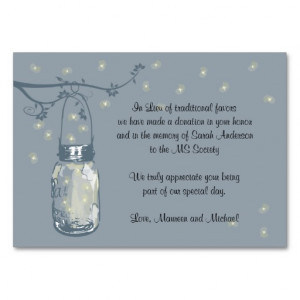 ... Donation Card Fireflies & Mason Jar Large Business Cards (Pack Of 100