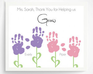 ... daycare b abysitter hand print flower collage personalized thank you