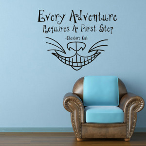 Alice In Wonderland Wall Decal Quote Cheshire Cat Every Adventure ...