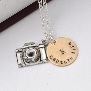 Personalized initial camera necklace, Capture Life capture moment ...