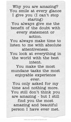 ... don t think you are amazing but i still find you the most amazing man