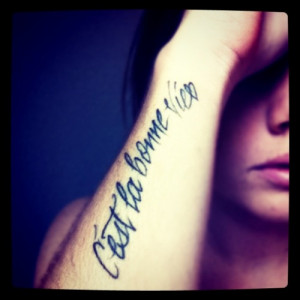 My 2nd of 3 tattoos. I am french so reminds me of my family & to ...