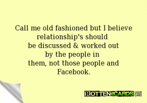 Call me old fashioned but I believe relationship's should be discussed ...