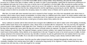 essay on the red badge of courage