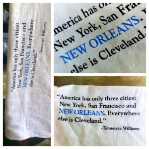 Tennessee Williams Quote Bar Towel from Fleurty Girl in New Orleans