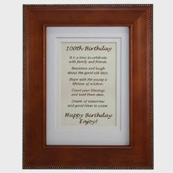 100th Birthday Poem Toast and Photo Frame for 100th Birthday Party