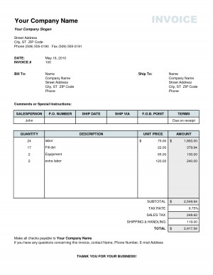 Standard Quote And Estimate Sheet picture
