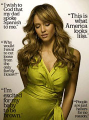 ... Jessica Alba was quoted making pro-assimilation remarks . The quote