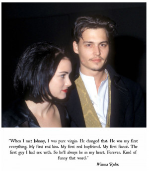 Winona Ryder And Johnny Depp Quotes Love couple quote winona ryder