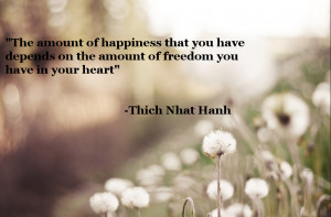 The amount of happiness…..” -Thich Nhat Hanh