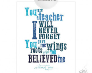 Teacher Appreciation Printable / Thank You Teacher Typography / End of ...