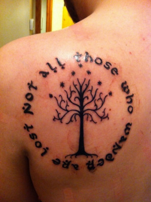 Quotes Lord Of The Rings Tattoo Design For Men On Upper Back, lord ...