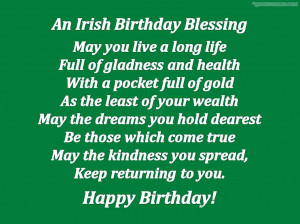 May You Live A Long Life Full Of Gladness And Health-An Irish Birthday ...