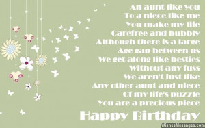 Aunt Birthday Quotes Birthday card poem to aunt