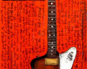 Tom Petty Gibson Firebird electric guitar art print ...