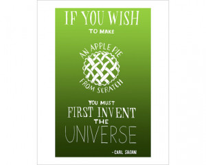 11x14 Carl Sagan Quote, Apple Pie Art Print, Inspirational Quote ...