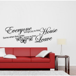 Happy Quote lettering Everyone brings joy wall DIY adhesive sticker ...