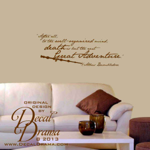 ... well-organized mind, Dumbledore, JK Rowling quote, Vinyl Wall Decal