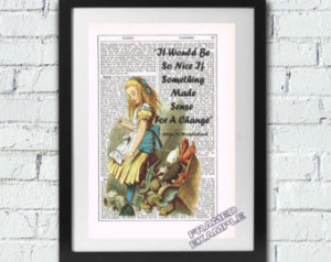 ART PRINT Vintage Dictionary Book Page Alice In Wonderland Wouldnt It ...