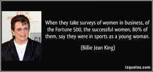 ... successful women, 80% of them, say they were in sports as a young