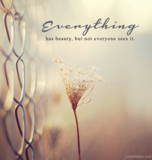 Everything has beauty, but not everyone sees it.” -Confucious ...