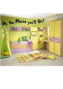 Oh the places you'll go Dr. Seuss vinyl lettering wall quotes home art ...