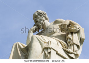 statue of Socrates from the Academy of Athens,Greece - stock photo