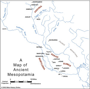 Map of Mesopotamia inthe Ancient World