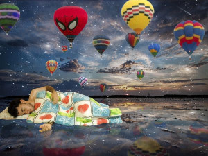 Midsummer Night Dream hot air balloon sleep beach sleeping night sky ...