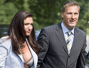 Julie Couillard and Maxime Bernier are seen arriving at Rideau Hall in ...