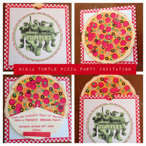Ninja Turtle Pizza Party Invitation