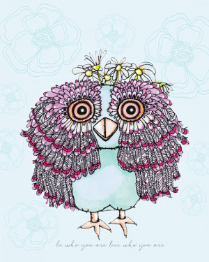 Whimsical Nursery Girly Owl Print with Inspirational Be Who You Are ...
