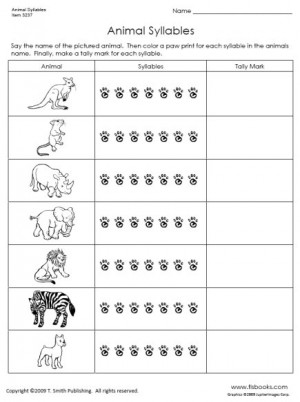 Printable Syllable Worksheets For Kindergarten